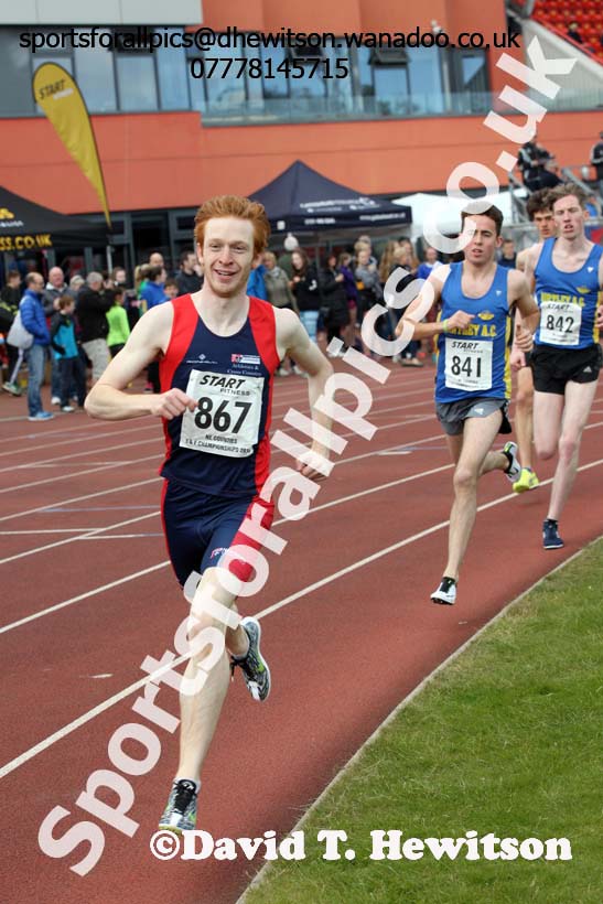 Senior mens 1500 metres, North Eastern Track and Field Champs, Gateshead Stadium. Photo: David T. Hewitson/Sports for All Pics